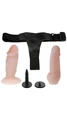 10,5 cm - 10 cm Belden Bağlamalı İçi Dolu Çift Strap-on - Resim 4