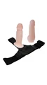 10,5 cm - 10 cm Belden Bağlamalı İçi Dolu Çift Strap-on - Resim 6