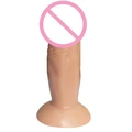 10cm Silikonlu Vantuzlu Dildo - Ten Rengi - Resim 5