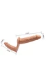 13.5 Cm Realistik Strap-on - Belden Bağlamali, Çift Tarafli, İçi Dolu - Resim 1