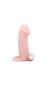 15 cm Uzatmalı Penis Kılıfı - Damarlı, Titreşimli, Ten Rengi - Resim 4
