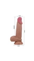 19.4 cm Realistik Dildo - Koyu Tenli, Bükülebilir, Vantuz Tabanlı - Resim 2