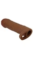 Realistik Testise Geçmeli Penis Kılıfı - 2.5 cm Dolgulu, Kahverengi - Resim 4