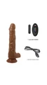21 cm Kumandalı Realistik Penis Vibratör - 7 Titreşimli, 7 Döndürmeli, İtmeli - Resim 10