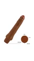 25 cm Realistik Dildo Vibratör, Kahverengi - Resim 3