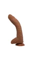 28 Cm Gerçekçi Kalın Vantuzlu Dildo - Kahverengi - Resim 4