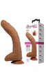 28 Cm Gerçekçi Kalın Vantuzlu Dildo - Kahverengi - Resim 1