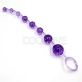 Anal-Vajinal 25 Cm Sıralı Jel Mor Zevk Topları Anal Plug - Resim 3