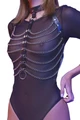 Zincir Detaylı Büstiyer Deri Harness - Resim 2