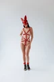 Kırmızı Seksi Tavşan Fantezi Kostüm Harness - Resim 1