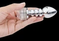 10,1 cm Küçük Boy Boğumlu LED Işıklı Kumandalı Anal Vajinal Plug - Gümüş - Resim 7