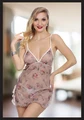 Seksi Fantezi Gecelik - Çiçek Desenli - Resim 1