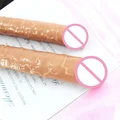 Çift Taraflı Çift Kullanımlı Realistik Dildo Penis - Lezbiyen Anal Vajinal, 34.5cm - Resim 5