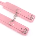 Fantezi BDSM Deri Kelepçe, Pink - Resim 2