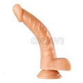 24 cm Realistik Dildo - Flesh, Vantuzlu, Eğri, Damarlı - Resim 1