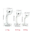 Medium Gümüş Metal Eğri Anal Tıkaç - 9 Cm - Resim 6