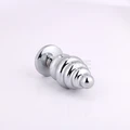 Medium Gümüş Özel Boğumlu Metal Anal Plug, 8.2 cm - Resim 4