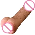 Realistik İki Fonksiyonlu Vajina Mastürbatör, Dildo - 21.5cm - Resim 10