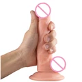 Ten Rengi Kalın Damarlı Gerçekçi Vantuzlu Dildo - 19.5cm - Resim 4