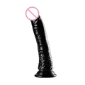 Vantuzlu Damarlı Ultra Gerçekçi Dildo, 22cm - Esmer Ten Rengi - Resim 2