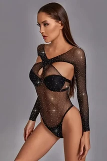 Taşlı Fantezi Vücut Çorabı - Baştan Çıkarıcı