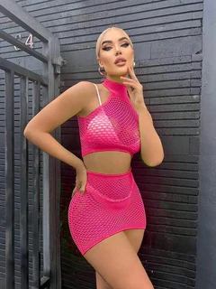 Fantezi Fileli Vücut Çorabı - Baştan Çıkarıcı