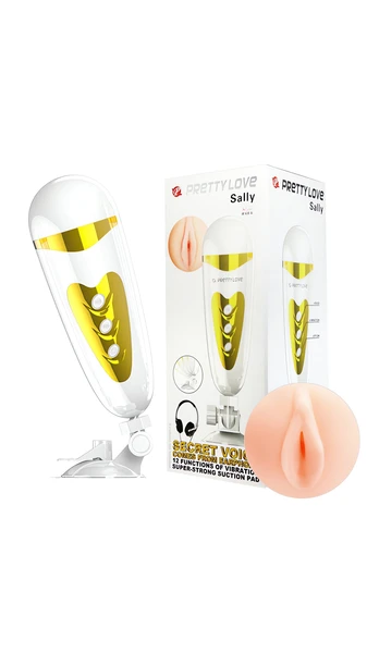 Realistik Suni Vajina Mastürbatör - 12 Fonksiyonlu, Usb Şarjlı, Sesli, Titreşimli