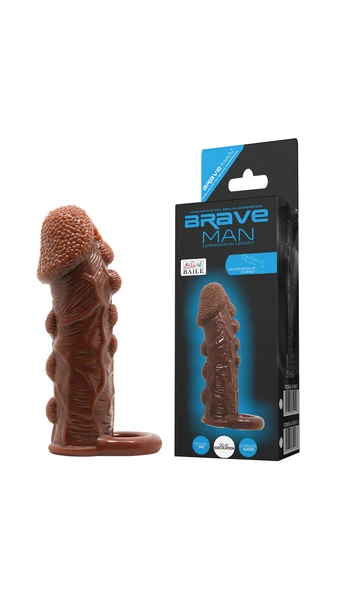 14 cm Melez Renkli Kabartma Dolgulu Penis Kılıfı