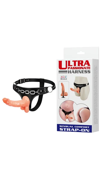 15.7 cm Strap-on Dildo - Belden Bağlamalı, İçi Dolu