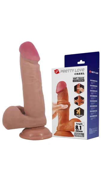 20.5 cm Gerçekçi Penis Dildo - Testisli, Vantuzlu, Damarlı