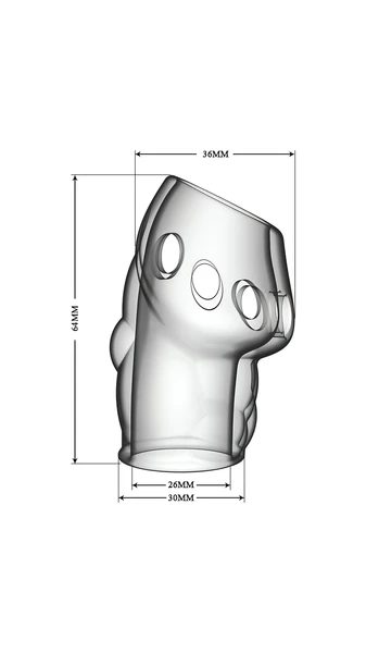 6,4cm Kalınlaştırıcı Şeffaf, Yarım Penis Kılıfı