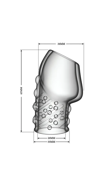 Yarım Penis Kılıfı - 6,5 Cm, Kalınlaştırıcı, Şeffaf