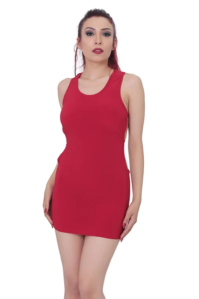 Süper Mini Bel Dekolteli Elbise