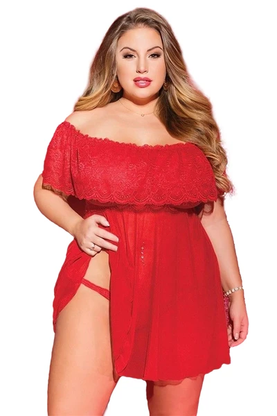 Büyük Beden, Dantel Detaylı Gecelik