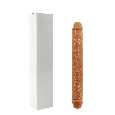 Çift Taraflı Çift Kullanımlı Realistik Dildo Penis - Lezbiyen Anal Vajinal, 34.5cm
