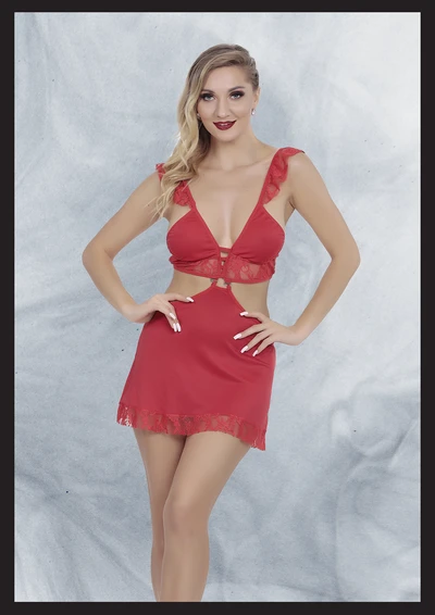 Dantel Detaylı Mini Elbise