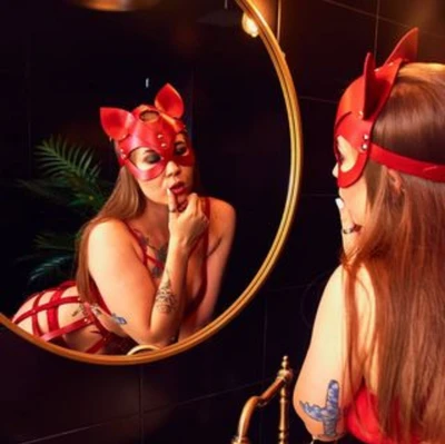 Fantezi Kostüm - Deri Maske Etek Seti