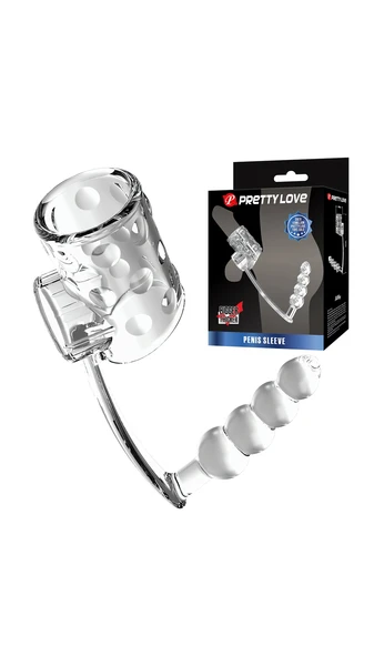 Giyilebilir Penis Kılıfı, Anal Plug - Şeffaf İkili