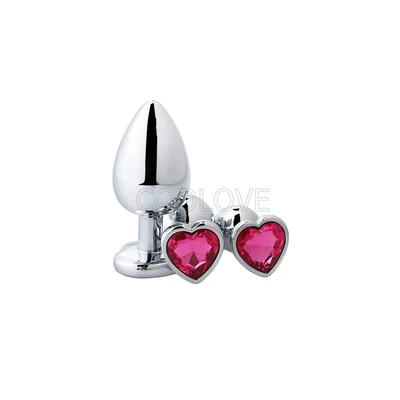 8.2 cm Medium Gümüş Kalpli Metal Anal Plug Tıkaç