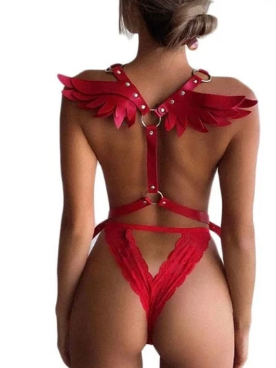 Şık Kırmızı Kelebek Kanat Aksesuar