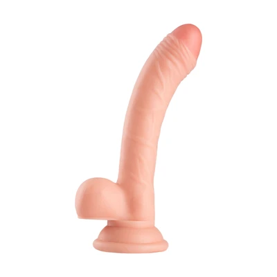 Ten Dokulu Sünnetsiz Realistik Vantuzlu Dildo - 19cm