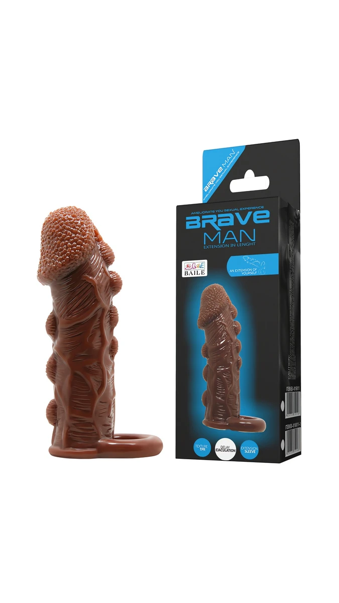 14 cm Melez Renkli Kabartma Dolgulu Penis Kılıfı