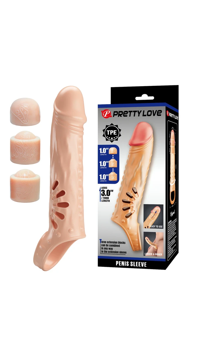 Uzatma Uçlu Penis Kılıfı - 3 Başlıklı