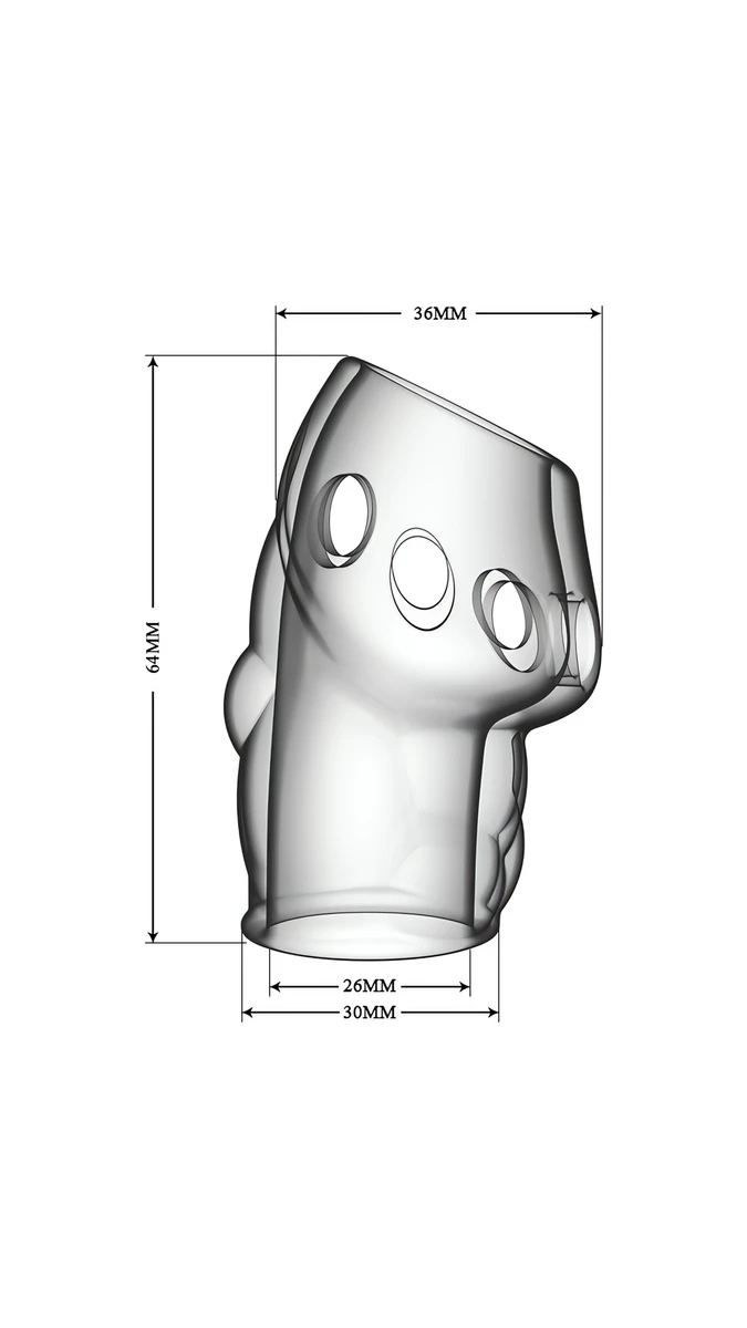 6,4cm Kalınlaştırıcı Şeffaf, Yarım Penis Kılıfı