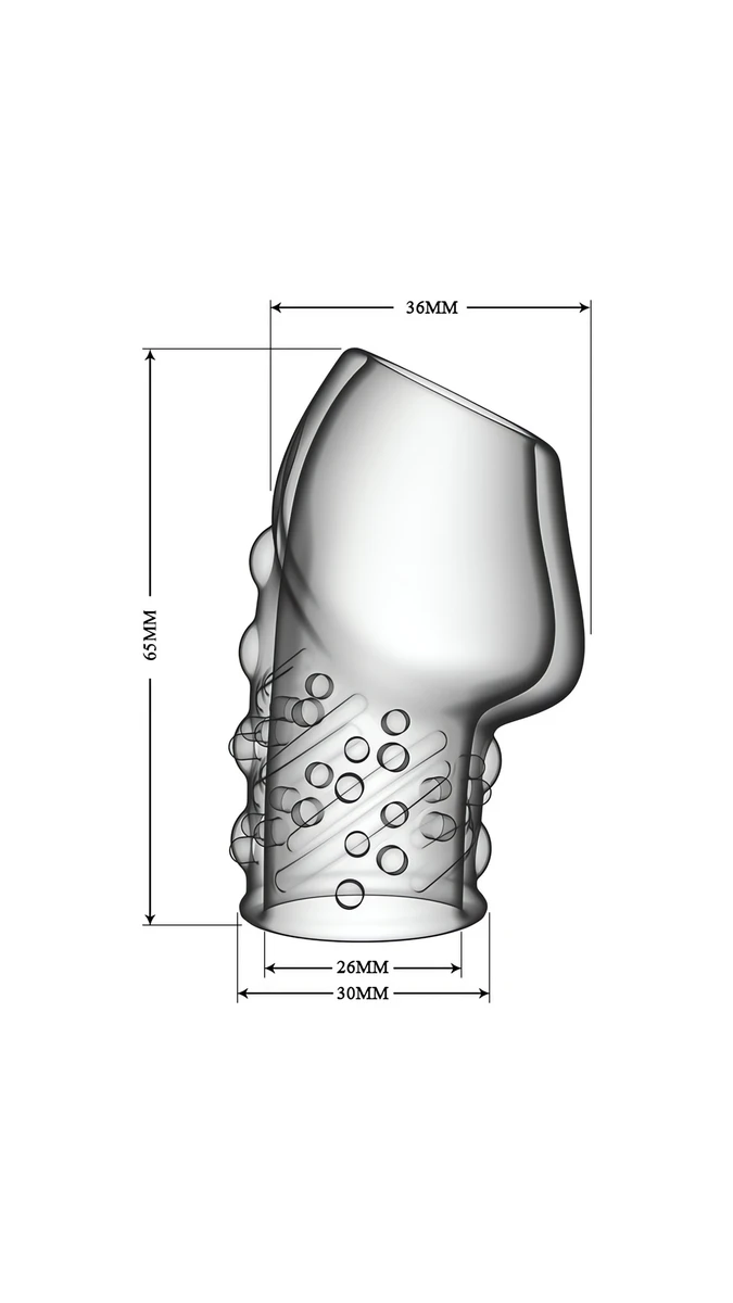 Yarım Penis Kılıfı - 6,5 Cm, Kalınlaştırıcı, Şeffaf