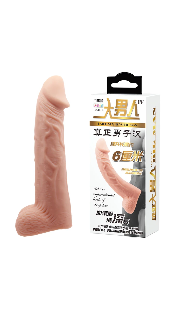 8 Cm Ten Renk, Dolgulu Realistik Penis Kılıfı