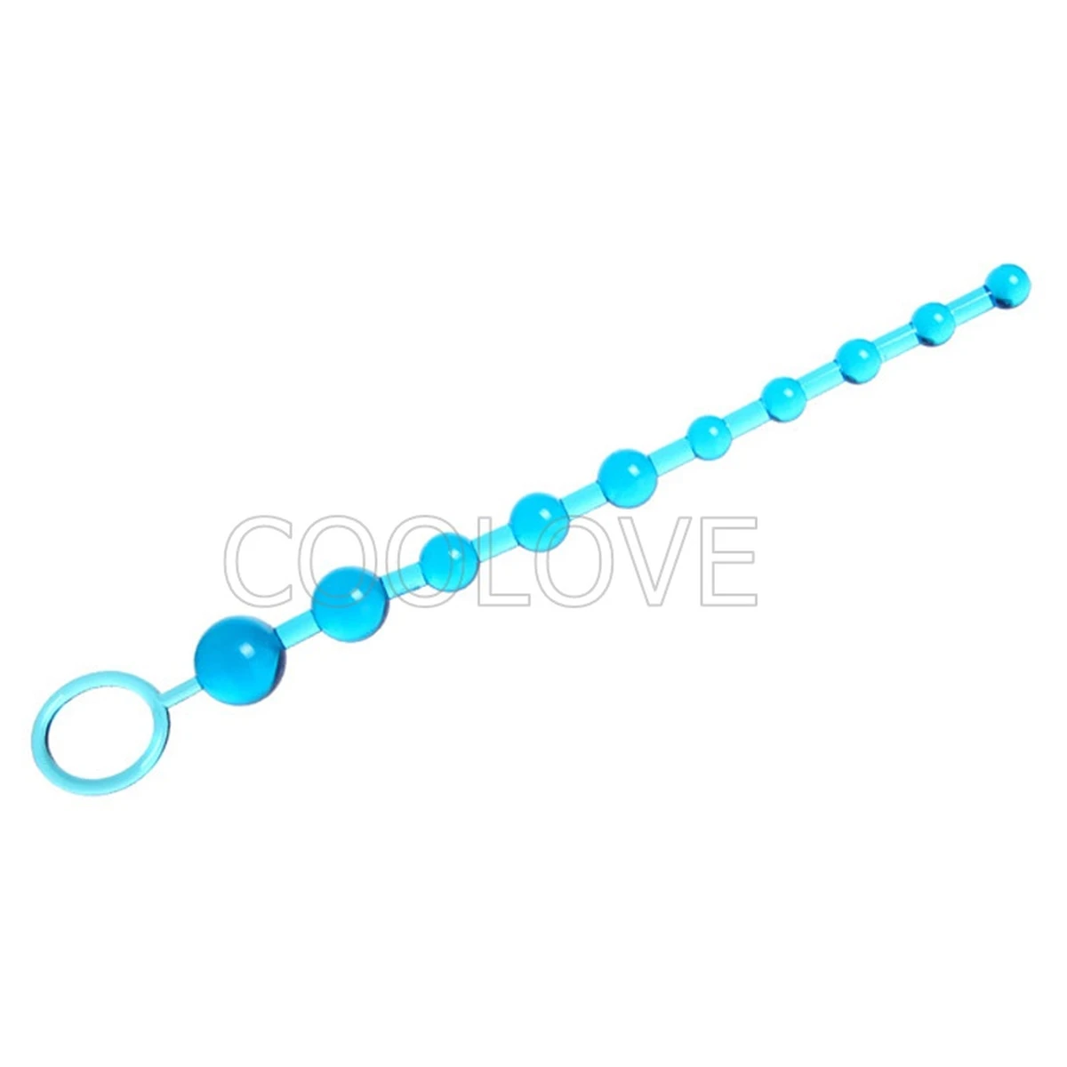 Sıralı Jel Mavi Zevk Topları Anal Plug, 25 Cm, Anal-Vajinal