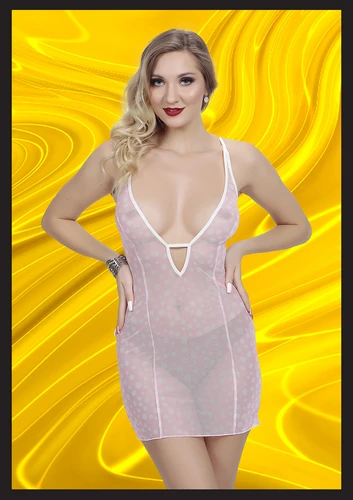 Seksi Fantezi Gecelik - Pembe, İç Gösteren