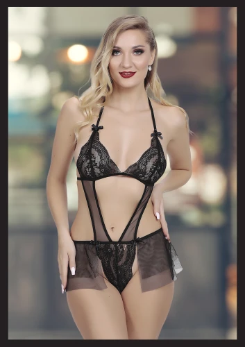 Siyah Seksi Fantezi - Özel Tasarım Etekli Fantezi Babydoll