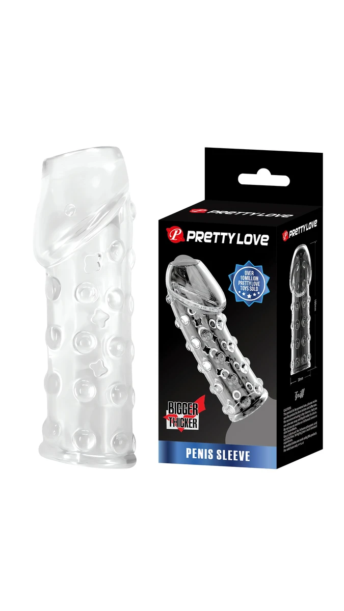 Ucu Açık Kabartmalı Şeffaf Penis Kılıfı